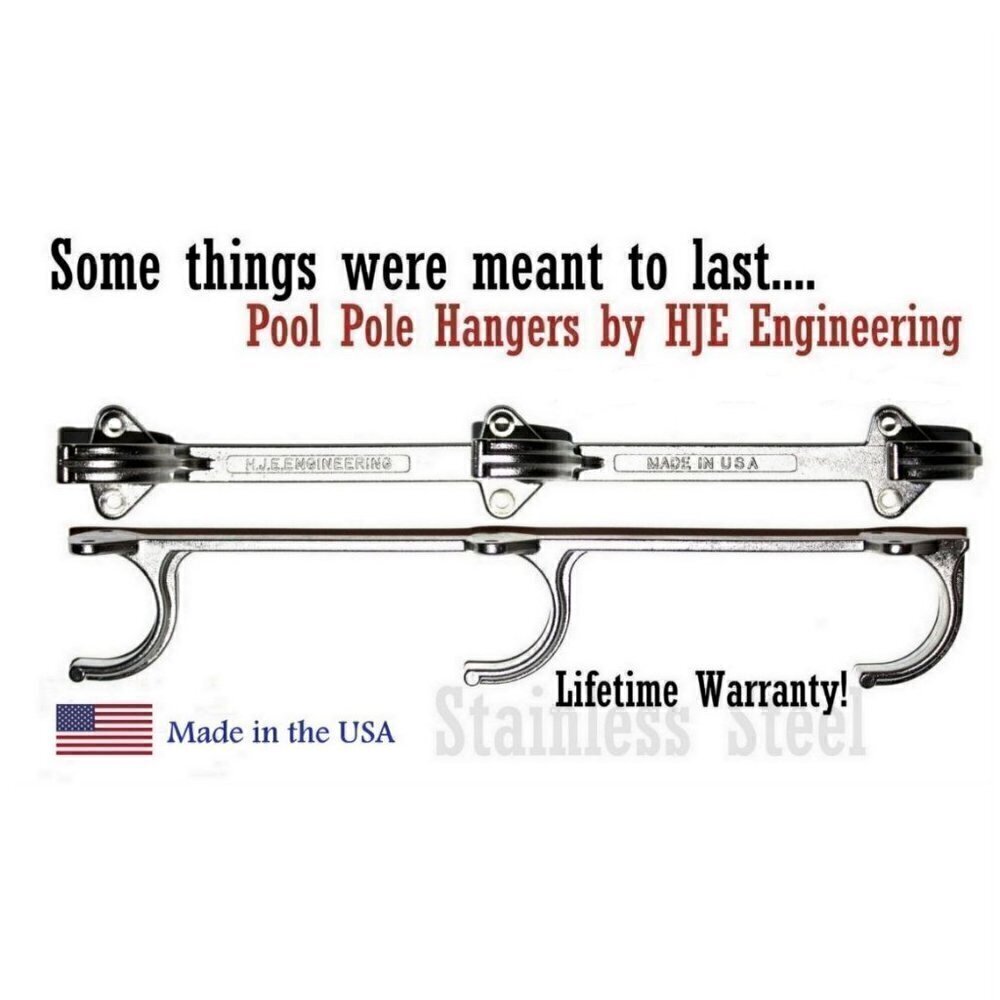 Lifetime Guarantee Commercial Grade Swimming Pool Pole Brush Hangers Hooks USA